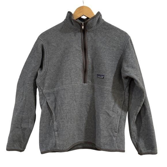 VTG! Patagonia Synchilla Fleece Pullover Quarter Zip Gray Outdoor Men M Gorpcore
